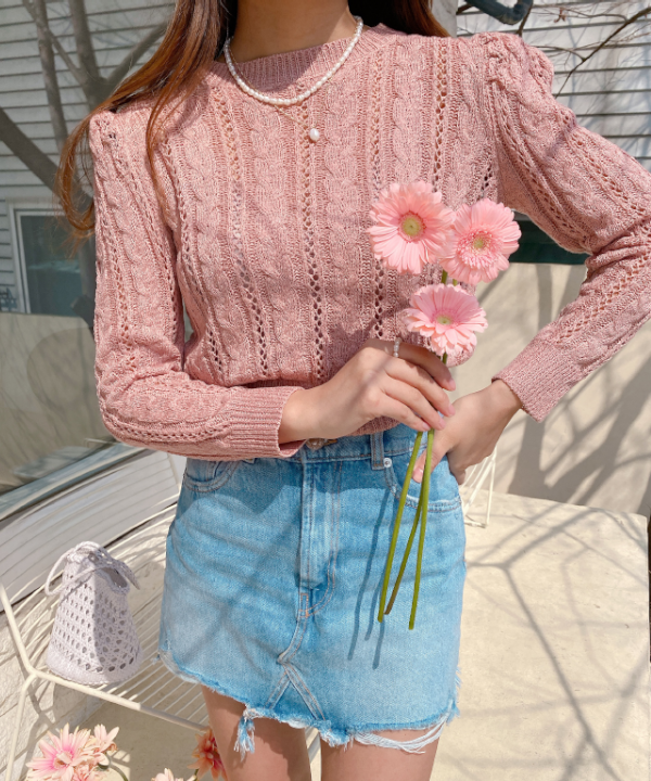 Womens Knit Top Pink