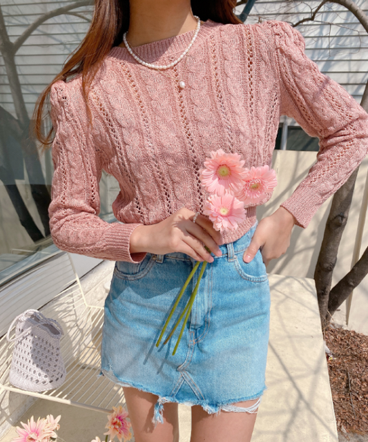 Womens Knit Top Pink