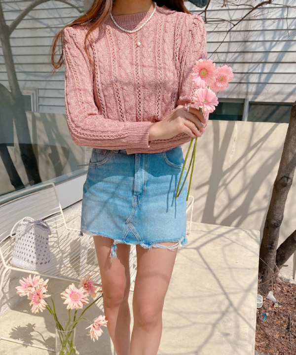 Womens Knit Top Pink