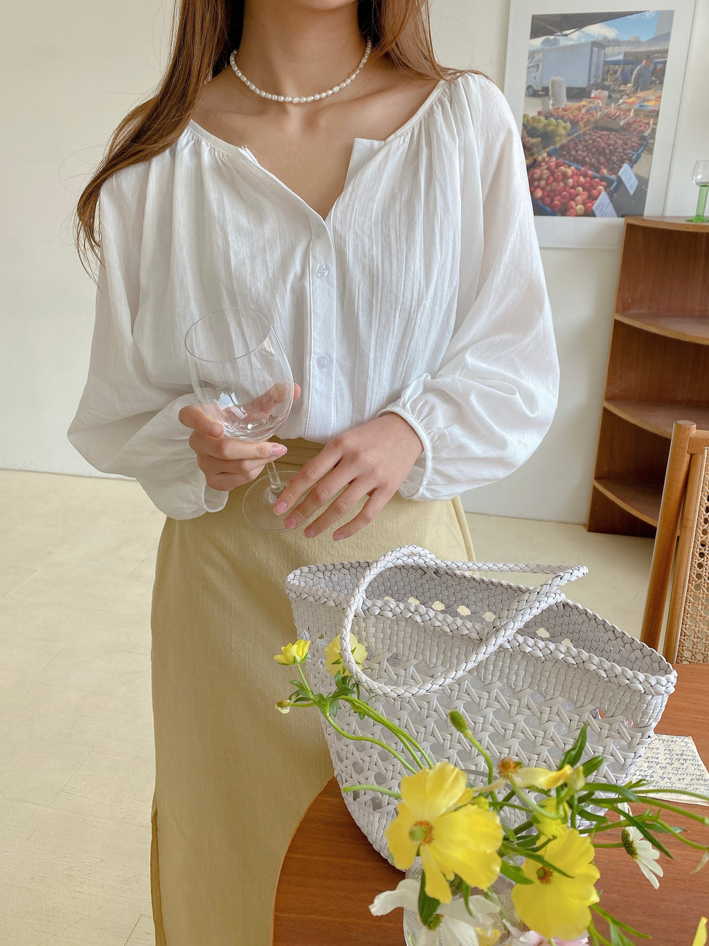 Women Long Sleeve Spring Summer White Blouse